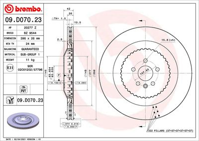 Brake Disc BREMBO 09.D070.23