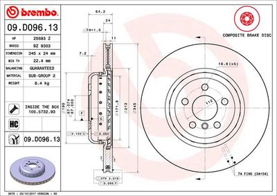 Brake Disc BREMBO 09.D096.13