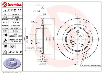Brake Disc BREMBO 09.D112.11