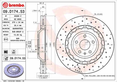 Brake Disc BREMBO 09.D174.53