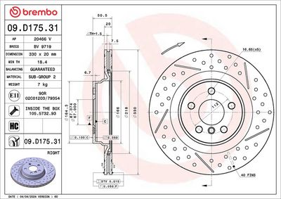 Brake Disc BREMBO 09.D175.31