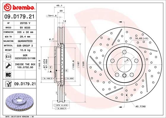 BREMBO 09.D179.21 Brake Disc