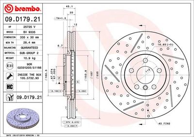 Brake Disc BREMBO 09.D179.21