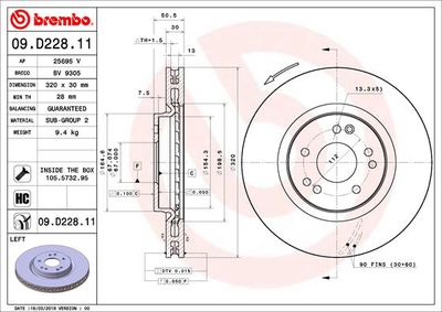 Brake Disc BREMBO 09.D228.11