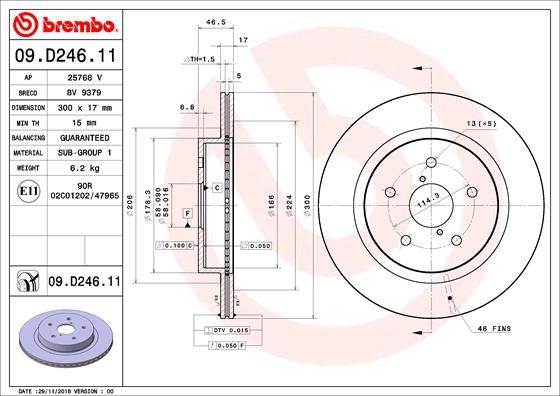 BREMBO 09.D246.11 Brake Disc