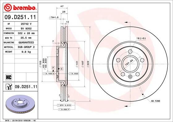 BREMBO 09.D251.11 Brake Disc