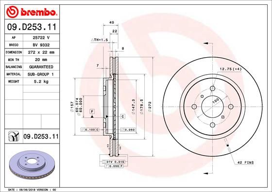 BREMBO 09.D253.11 Brake Disc