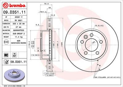Brake Disc BREMBO 09.D351.11