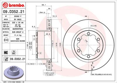 Brake Disc BREMBO 09.D352.21