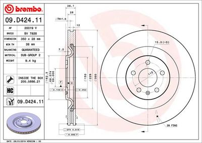 Brake Disc BREMBO 09.D424.11