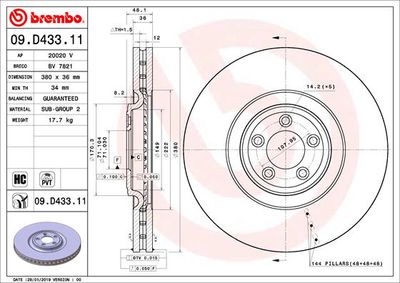 Brake Disc BREMBO 09.D433.11