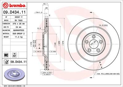 Brake Disc BREMBO 09.D434.11