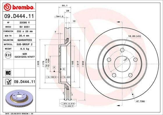 BREMBO 09.D444.11 Brake Disc