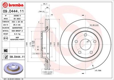 Brake Disc BREMBO 09.D444.11