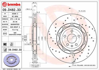 Brake Disc BREMBO 09.D482.33
