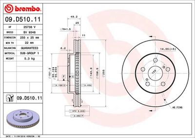 Brake Disc BREMBO 09.D510.11