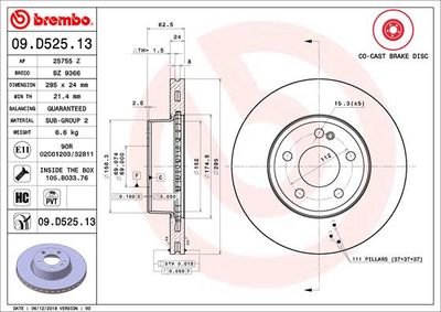 Brake Disc BREMBO 09.D525.13