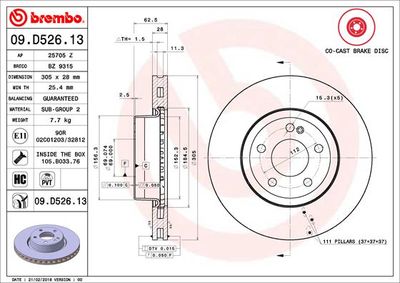 Brake Disc BREMBO 09.D526.13