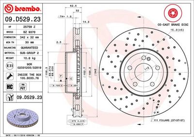 Brake Disc BREMBO 09.D529.23