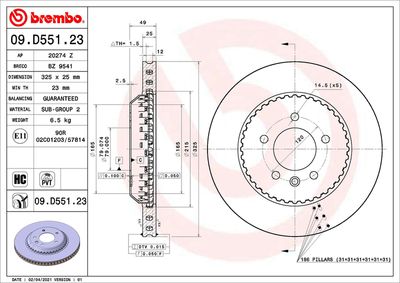 Brake Disc BREMBO 09.D551.23