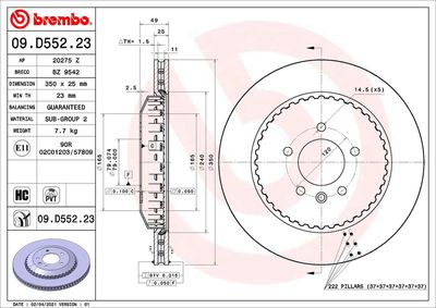 Brake Disc BREMBO 09.D552.23