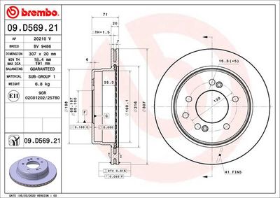 Brake Disc BREMBO 09.D569.21
