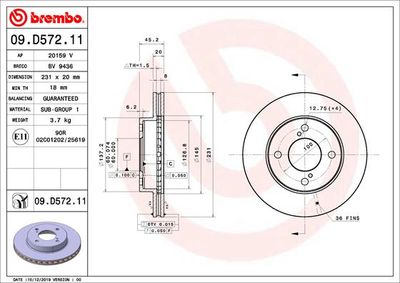 Brake Disc BREMBO 09.D572.11