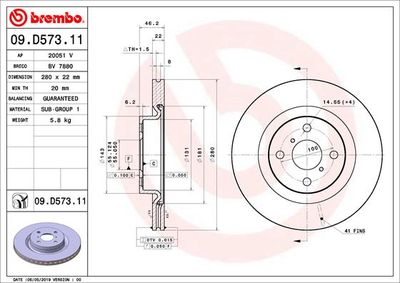 Brake Disc BREMBO 09.D573.11