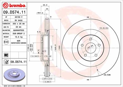 Brake Disc BREMBO 09.D574.11