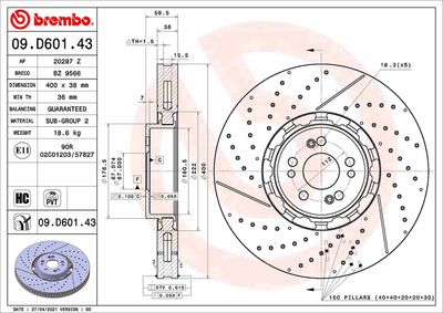 Brake Disc BREMBO 09.D601.43