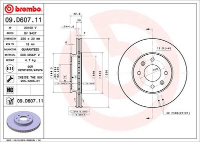 Brake Disc BREMBO 09.D607.11