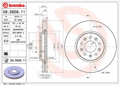 Brake Disc BREMBO 09.D608.11