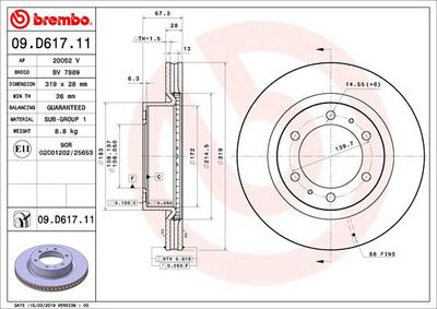 Brake Disc BREMBO 09.D617.11