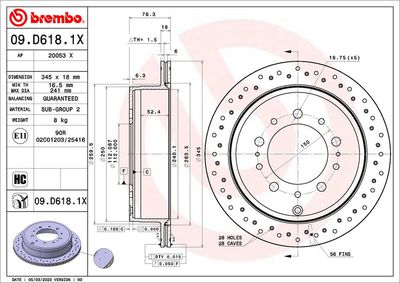 Brake Disc BREMBO 09.D618.1X