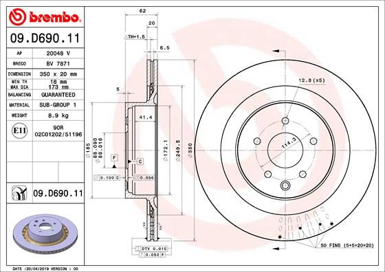 BREMBO 09.D690.11 Brake Disc