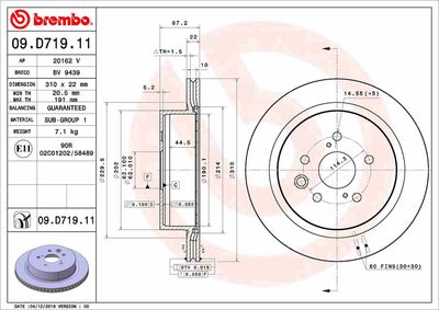 Brake Disc BREMBO 09.D719.11
