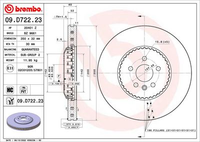 Brake Disc BREMBO 09.D722.23