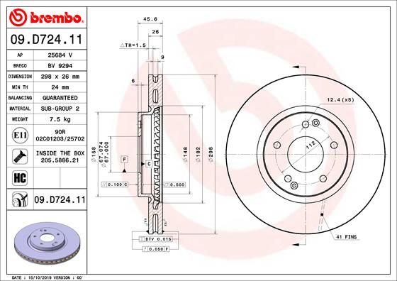 BREMBO 09.D724.11 Brake Disc