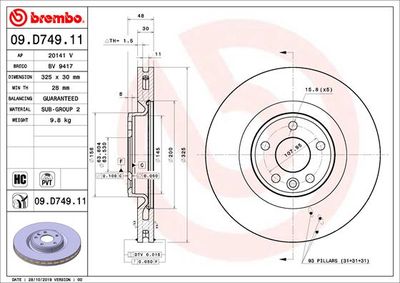 Brake Disc BREMBO 09.D749.11