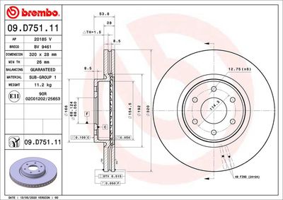 Brake Disc BREMBO 09.D751.11