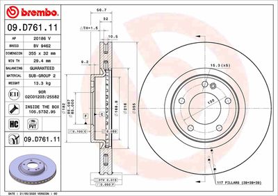 Brake Disc BREMBO 09.D761.11