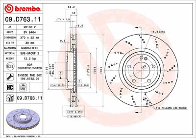 Brake Disc BREMBO 09.D763.11