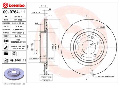 Brake Disc BREMBO 09.D764.11