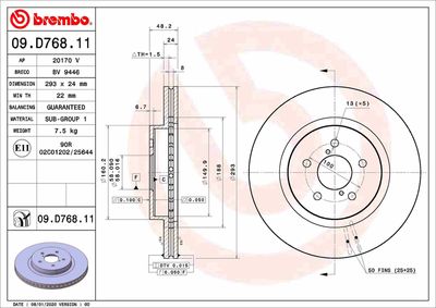 Brake Disc BREMBO 09.D768.11