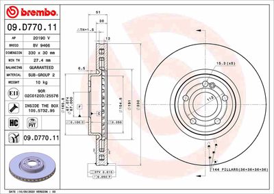 Brake Disc BREMBO 09.D770.11