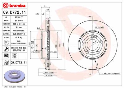 Brake Disc BREMBO 09.D772.11