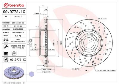 Brake Disc BREMBO 09.D772.1X