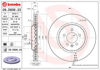 Brake Disc BREMBO 09.D806.23