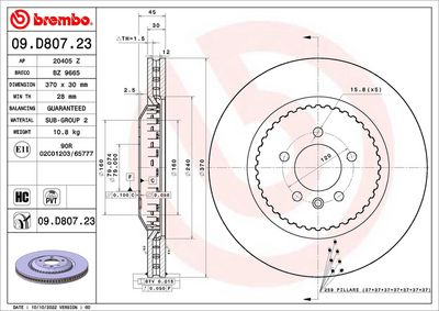 Brake Disc BREMBO 09.D807.23