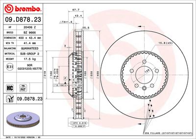 Brake Disc BREMBO 09.D878.23